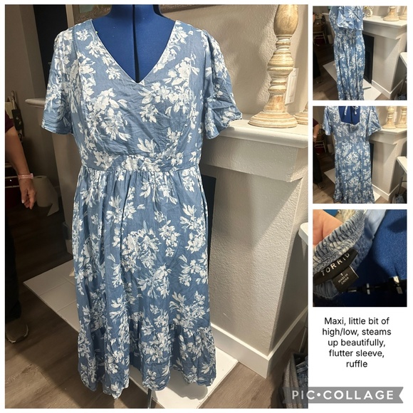 Torrid chambray floral maxi dress - Picture 1 of 1